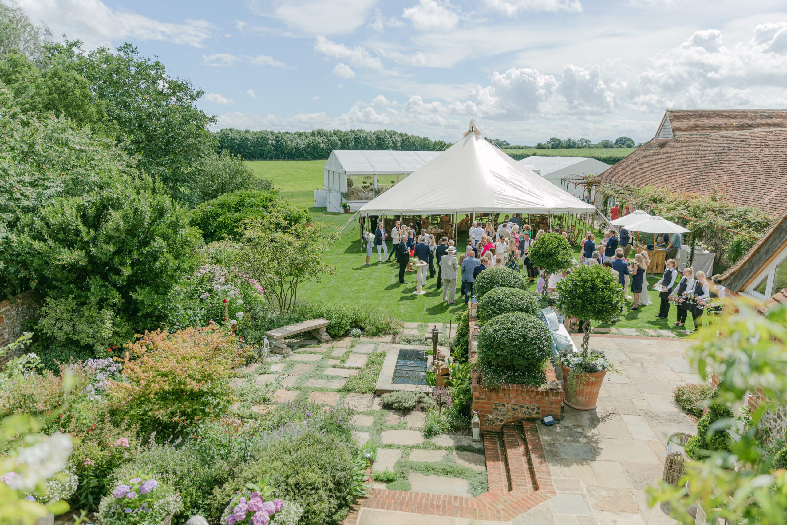 Luxury summer wedding marquee