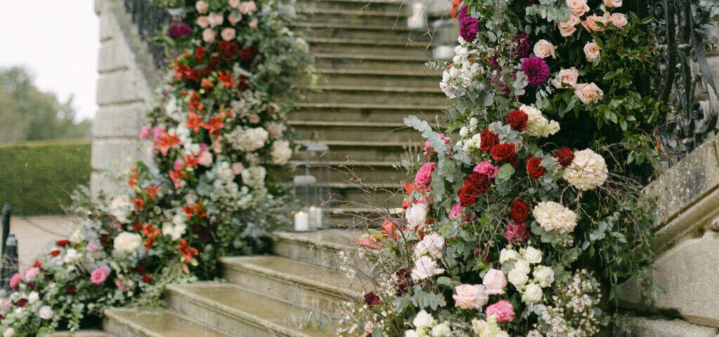 Luxury wedding flower entrance