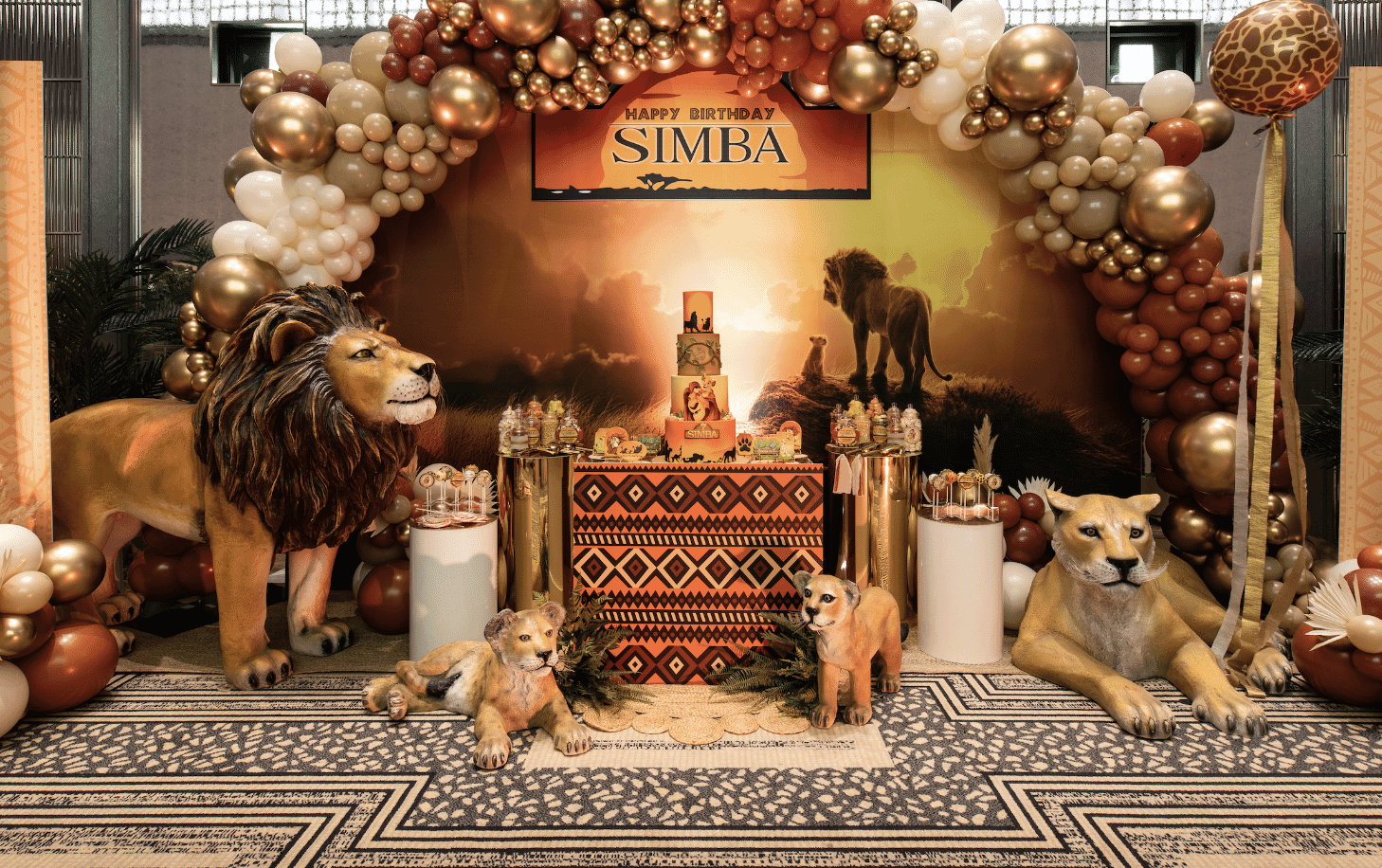 Lion King themed children's birthday party at The Peninsula, London