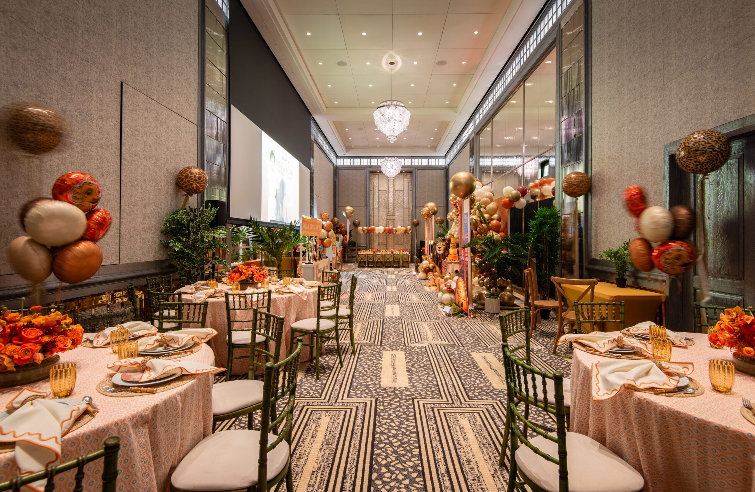 Luxury children's birthday party ideas include this Lion King themed party at The Peninsula, London