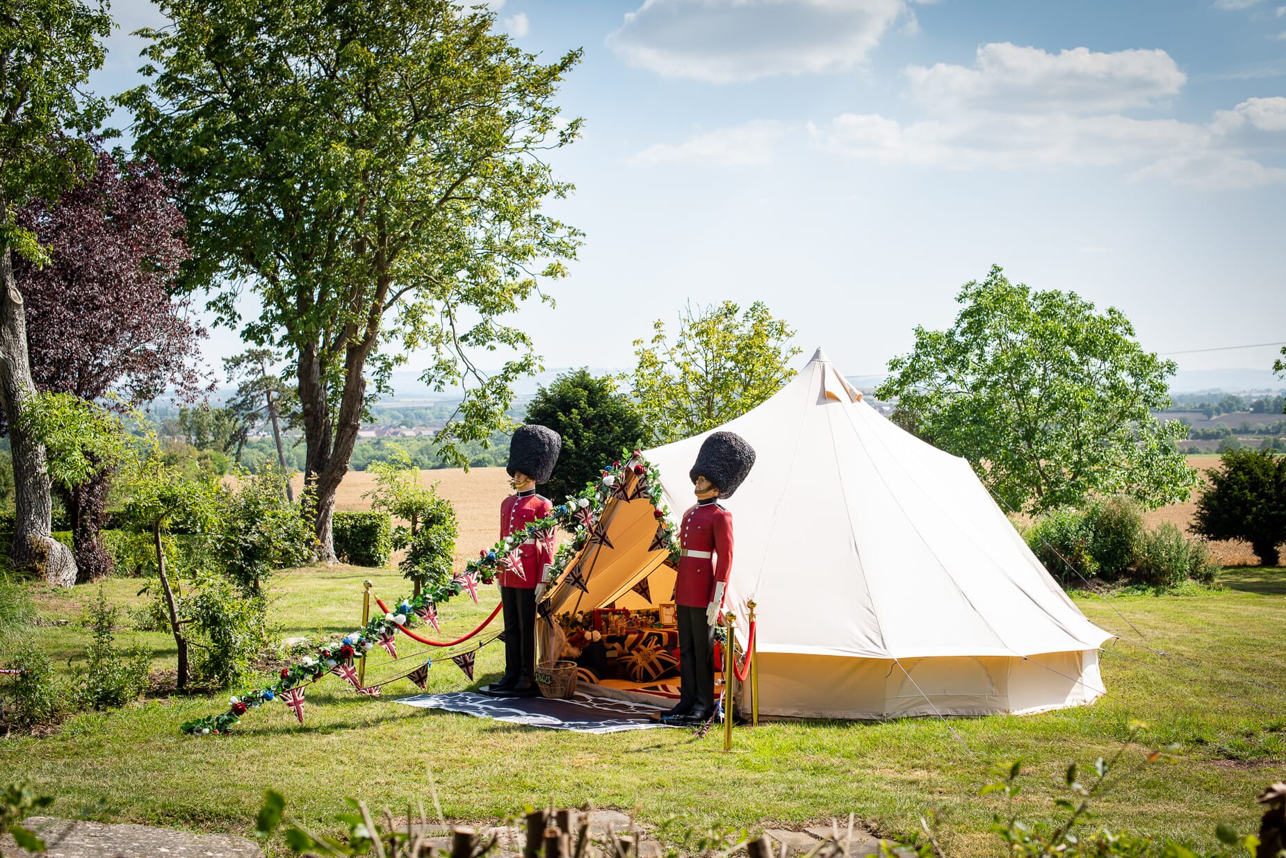British themed activity tent at a luxury children's party