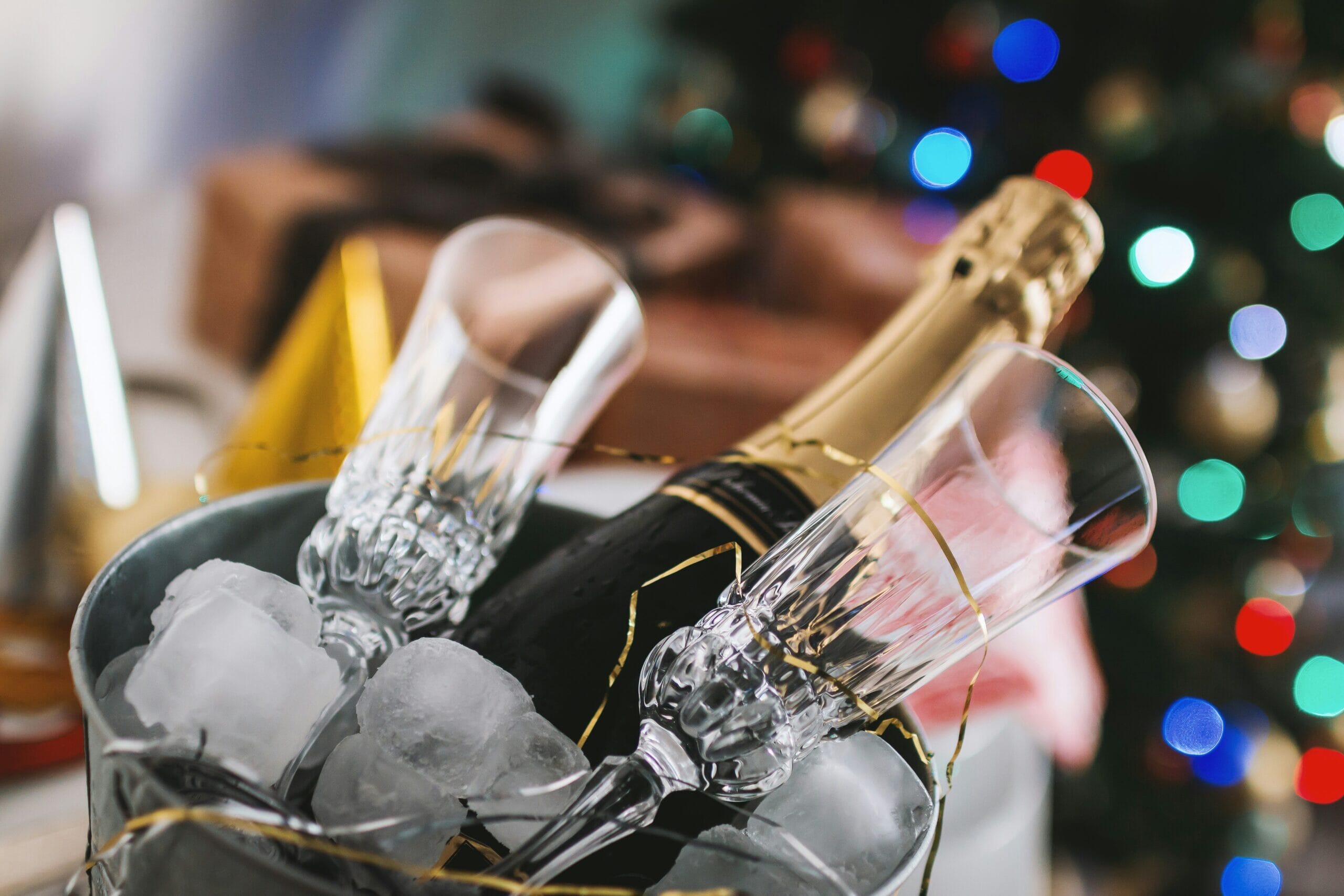 Luxury Christmas party in the Cotswolds with champagne