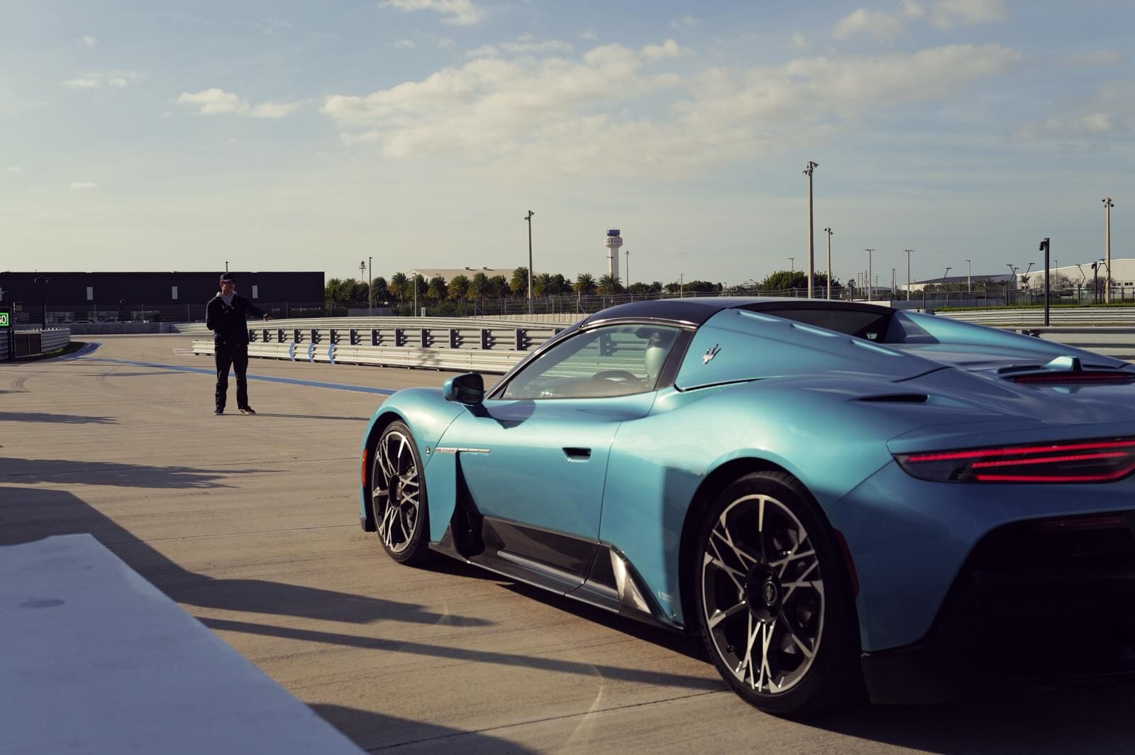 Super car on a race track